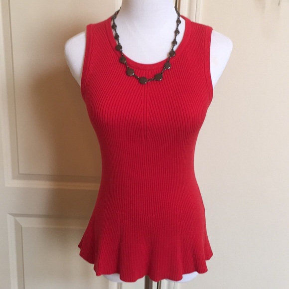 Banana Republic Tops - NWOT- Banana Republic Red ribbed Top